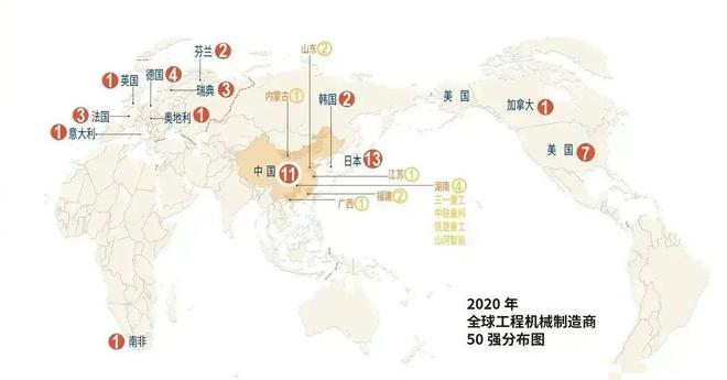 全球50强机械制造商:中国11个其中湖南4个(图1) 全球50强机械制造商:中国11个其中湖南4个(图1)
